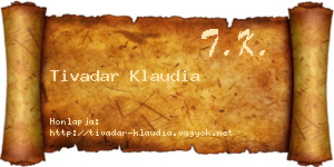 Tivadar Klaudia névjegykártya